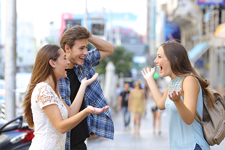 Friends getting together and sharing a few laughs.