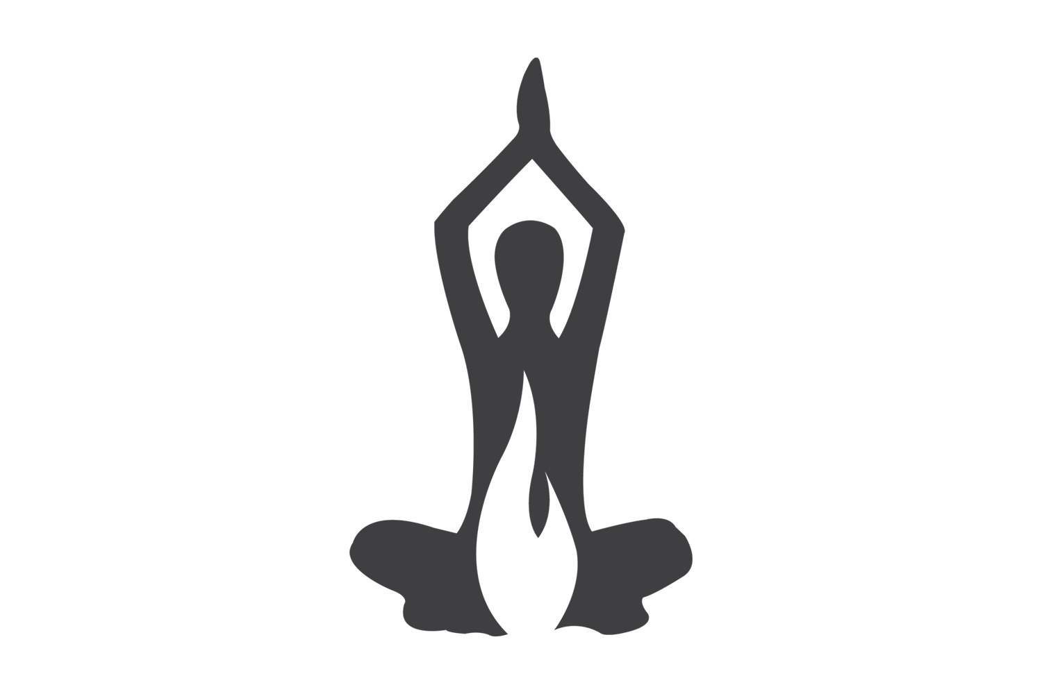 Man with tattoos in plank pose at Powerflow Yoga.